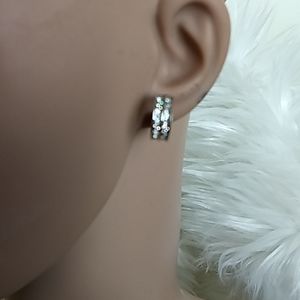 Small Hoop Rhinestone Earrings